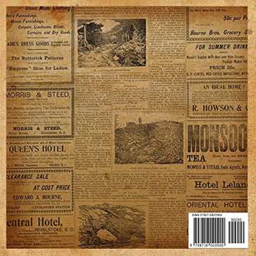 amber vintage newspaper decoupage paper pack collection for scrapbook & DIY craft 20 old aged double...