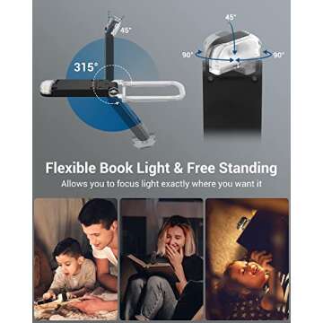 DEWENWILS USB Rechargeable Book Reading Light for Comfortable Reading