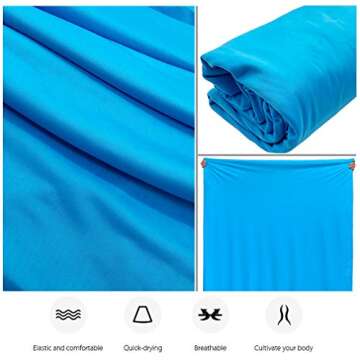 Deluxe Aerial Yoga Equipment Set - Hammock, Acrobatic, Dance (10m x 2.8m) - Sky Blue