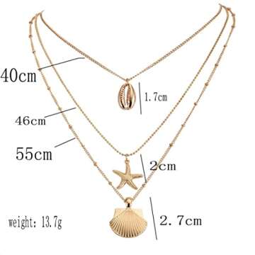 COLORFUL BLING Shell with Boho Star Necklace Coin Neck Chain Choker Pendant, half transparent shell earring, Hawaiian Style Clam Chip Surfer Necklace