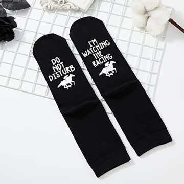 Udobuy Personalised Cotton Horse Racing Socks, Novelty Gift Idea, Custom Designed, Fathers Day,Birthday,Stocking Gift