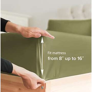 400 Thread Count Cotton Sheet Set - Queen Size 100% Cotton Sheets - Easily Fits 8" to 16" Mattress -...