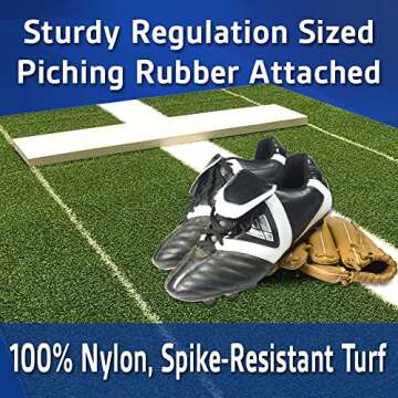 All Turf Mats® Softball Pitching Mat with Duffle Bag - Portable Softball Training Equipment for Pit...