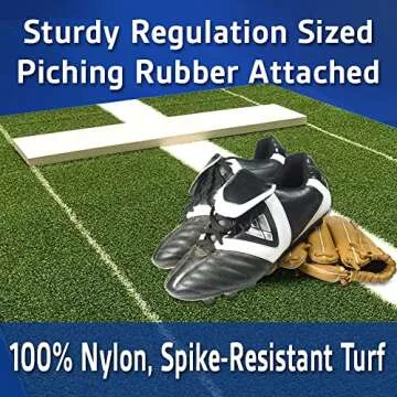 All Turf Mats® Softball Pitching Mat with Duffle Bag - Portable Softball Training Equipment for Pit...