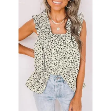 Floral Tank Top - PRETTYGARDEN Boho Summer Shirt