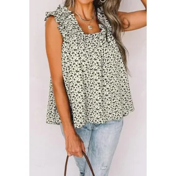 Floral Tank Top - PRETTYGARDEN Boho Summer Shirt