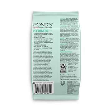 POND'S Vitamin Micellar Makeup Remover Wipes for Dry Skin, Skin Care Hydrating Aloe Vera Daily Face ...