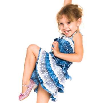 Qimaoo Toddler Girls Dress Shoes Glitter Party Mary Janes