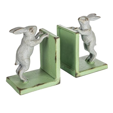 Creative Co-Op Rabbit Bookends - Rustic Charm for Home