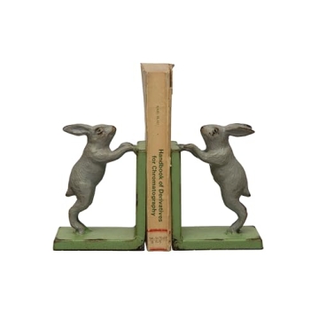 Creative Co-Op Rabbit Bookends - Rustic Charm for Home