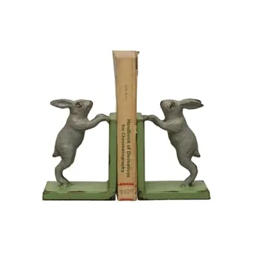 Creative Co-Op Rabbit Bookends - Rustic Charm for Home