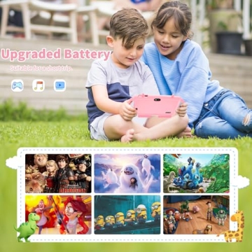 Relndoo Kids Tablet, 7 inch Android 11 Tablet for Kids, 3GB RAM 32GB ROM, Toddler Tablet with Bluetooth, WiFi, Parental Control, Dual Camera, GMS, Shockproof Case, Kids App Pre-Installed
