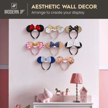 Modern JP Adhesive Hooks for Disney Ears - 16-Pack