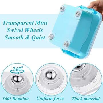Honoson 16 Pcs Self Adhesive Caster Wheels Appliance Rollers Appliance Sliders for Kitchen Appliances 360° Swivel Universal Wheel Mini Small Kitchen (Clear with 1 Steel Ball Style)