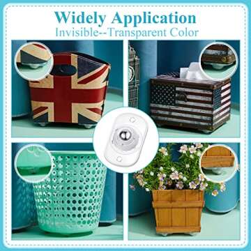 Honoson 16 Pcs Self Adhesive Caster Wheels Appliance Rollers Appliance Sliders for Kitchen Appliances 360° Swivel Universal Wheel Mini Small Kitchen (Clear with 1 Steel Ball Style)