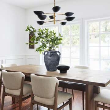 Handmade Flower Vase, 9.8" Tall Terracotta Vase, Vintage Ceramic vase, Rustic Antique Decor with 4 Handles, Wide Mouth, Matte Finish for Home Office Resto Café Décor