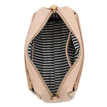 FashionPuzzle Triple Zip Crossbody Bag - Stylish & Practical