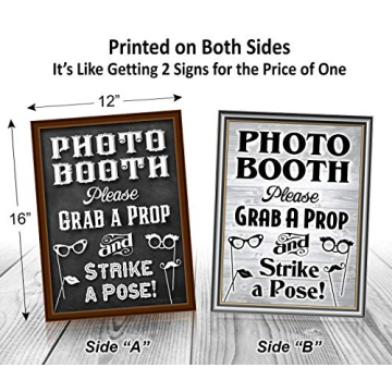 Bigtime Signs Photo Booth Props Sign for Events and Weddings