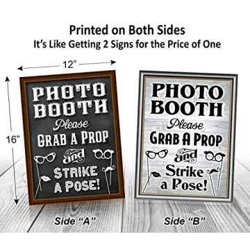 Bigtime Signs Photo Booth Props Sign for Events and Weddings
