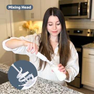 MomMed Electric Bottle Brush, Electric Baby Bottle Brush Set with Silicone Bottle/Pacifier/Straw Brush and Mixing Head, Waterproof Bottle Cleaner Brush with Drying Rack, 2 Modes & 360° Rotation Pink