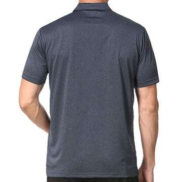 Men's Dry Fit Golf Polo Shirt (as1, Alpha, m, Regular, Regular, Black Heather)