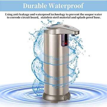 OZMI Soap Dispenser, Automatic Touchless High Capacity Soap Dispenser Equipped with Infrared Motion Sensor Waterproof Base Adjustable Switches Suitable for Bathroom Kitchen Hotel Restaurants