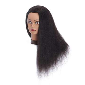 Headfix Hair Mannequin Head 100% Real Hair Hairdresser Practice Styling Training Head Cosmetology Ma...
