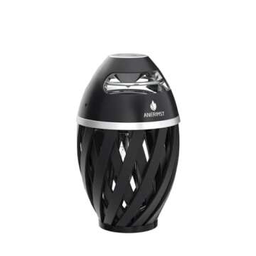 ANERIMST Outdoor Bluetooth Speakers, Waterproof Wireless Speakers with Torch Flame Light, Cool Gadgets for Men Women, LED Lantern for Gardening Camping Patio Hot Tub, 2 Pack (Black)