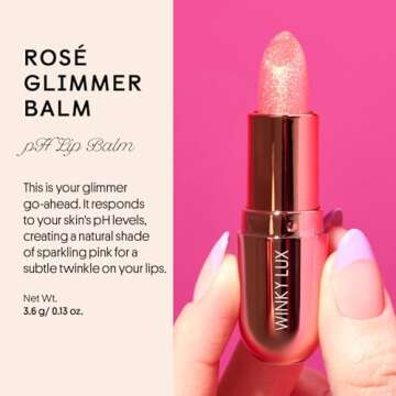 Winky Lux Glimmer Balm, pH Lip Balm, Color Changing Lipstick and Tinted Lip Balm, Vegan & Cruelty Fr...