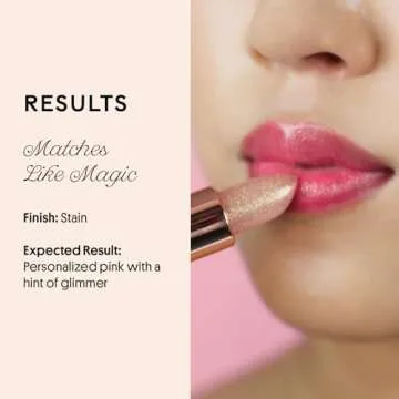 Winky Lux Glimmer Balm, pH Lip Balm, Color Changing Lipstick and Tinted Lip Balm, Vegan & Cruelty Free Lip Balm, Hydrate & Plump, Pink Shimmer Lipstick, Ros