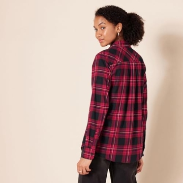 Amazon Essentials Women's Classic-Fit Plaid Flannel Shirt