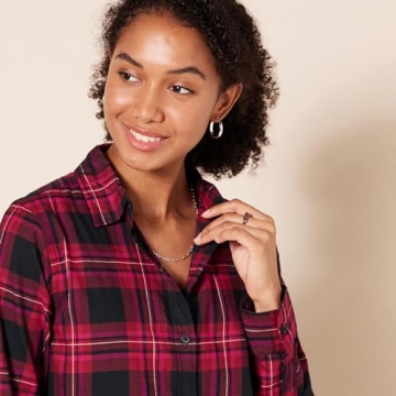 Amazon Essentials Women's Classic-Fit Plaid Flannel Shirt