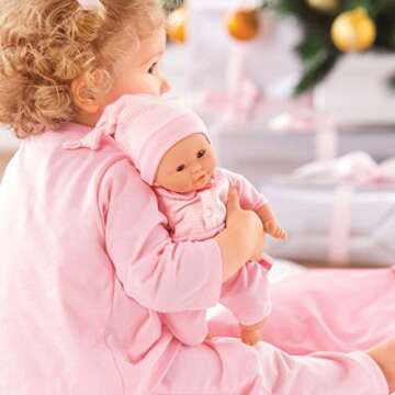 Corolle Bébé Calin Charming Pastel Baby Doll - 12" Soft Body Doll with Pink Outfit, Sleeping Eyes Open and Close, Vanilla-Scented, for Kids Ages 18 Months and up