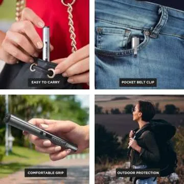 Guard Dog Security Enlight Pen Stun Gun with Flashlight, Self Defense Device, Battery Life Indicator, Belt Clip, Non Lethal Weapon for Women and Men, 6.10 Inches - Pink