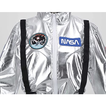 GRAJTCIN Women's Astronaut Costume Silver Jumpsuit