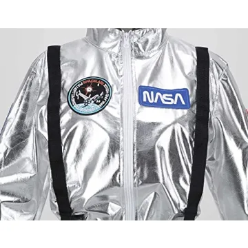 GRAJTCIN Women's Astronaut Costume Silver Jumpsuit