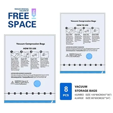 Accenter Vacuum Storage Bags 8-Pack Space Saver