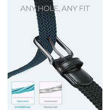CHAOREN Black Elastic Woven Belt - Versatile and Stylish