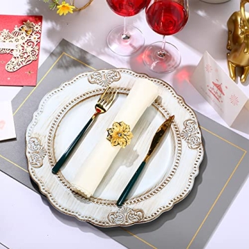 Antique White Charger Plates - 18 Pack for Elegant Dining