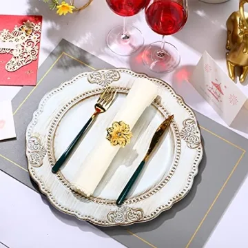 Antique White Charger Plates - 18 Pack for Elegant Dining