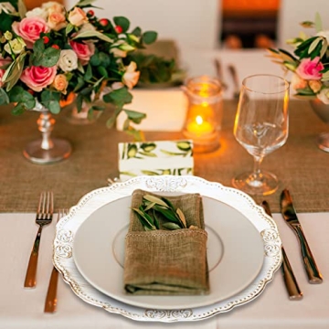 Antique White Charger Plates - 18 Pack for Elegant Dining