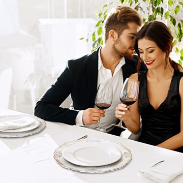 Antique White Charger Plates - 18 Pack for Elegant Dining