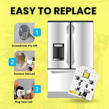 Gurtice New Upgraded 8 PCS WR55X11132 WR55X25754 LED Light for GE Refrigerator Replace WR55X30602 WR55X26486 PS4704284 3033142 EAP12172918 AP6261806