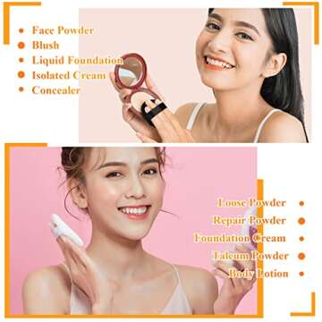 Nuenen 100 Pieces Powder Puff Triangle Powder Puff Face Soft Makeup Puff for Loose Powder, Wedge Sha...