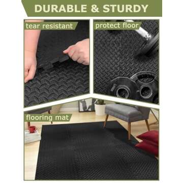innhom Gym Flooring Gym Mats Exercise Mat for Floor Workout Mat Foam Floor Tiles for Home Gym Equipm...
