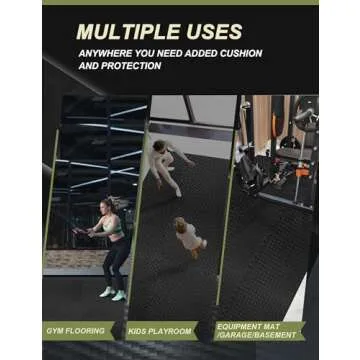innhom Gym Flooring Gym Mats Exercise Mat for Floor Workout Mat Foam Floor Tiles for Home Gym Equipment Garage, 12 Black