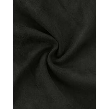 Allegra K Women's Casual Overall Dress Button Down Pockets Sleeveless Faux Suede Pinafore Dress X-Small Black