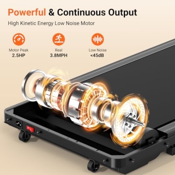 THERUN Portable Walking Pad Treadmill Compact Quiet Remote Control