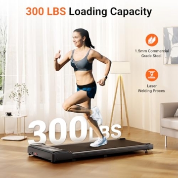 THERUN Portable Walking Pad Treadmill Compact Quiet Remote Control