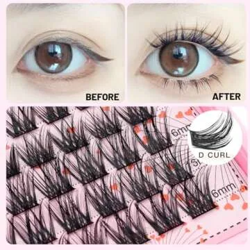 Bodermincer Large Capacity D Curl 10-12-16-16mm Mix/14-16-18mm Mix length Eyelash Extensions Mink Strip Eyelashes Individual Lashes Natural Style Home DIY (14-16-18mm Mix)